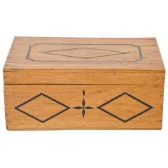 Vintage Satinwood Cash Box w/ Ebony Inlay