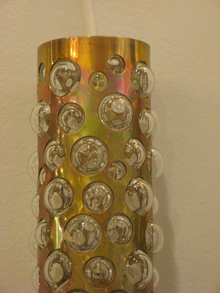 Mid-20th Century 4 Italian Cylinder Sconces In Brass