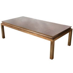 Coffee Table With Patinated Mirrored Glass