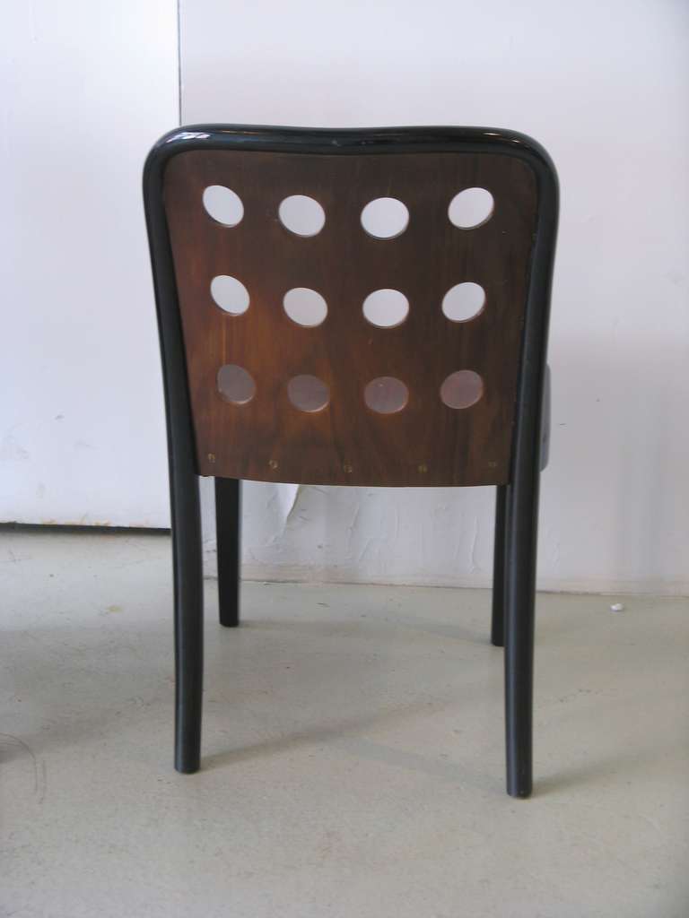 Vienna Secession Four Josef Hoffmann Chairs, # 811, with Perforated Back