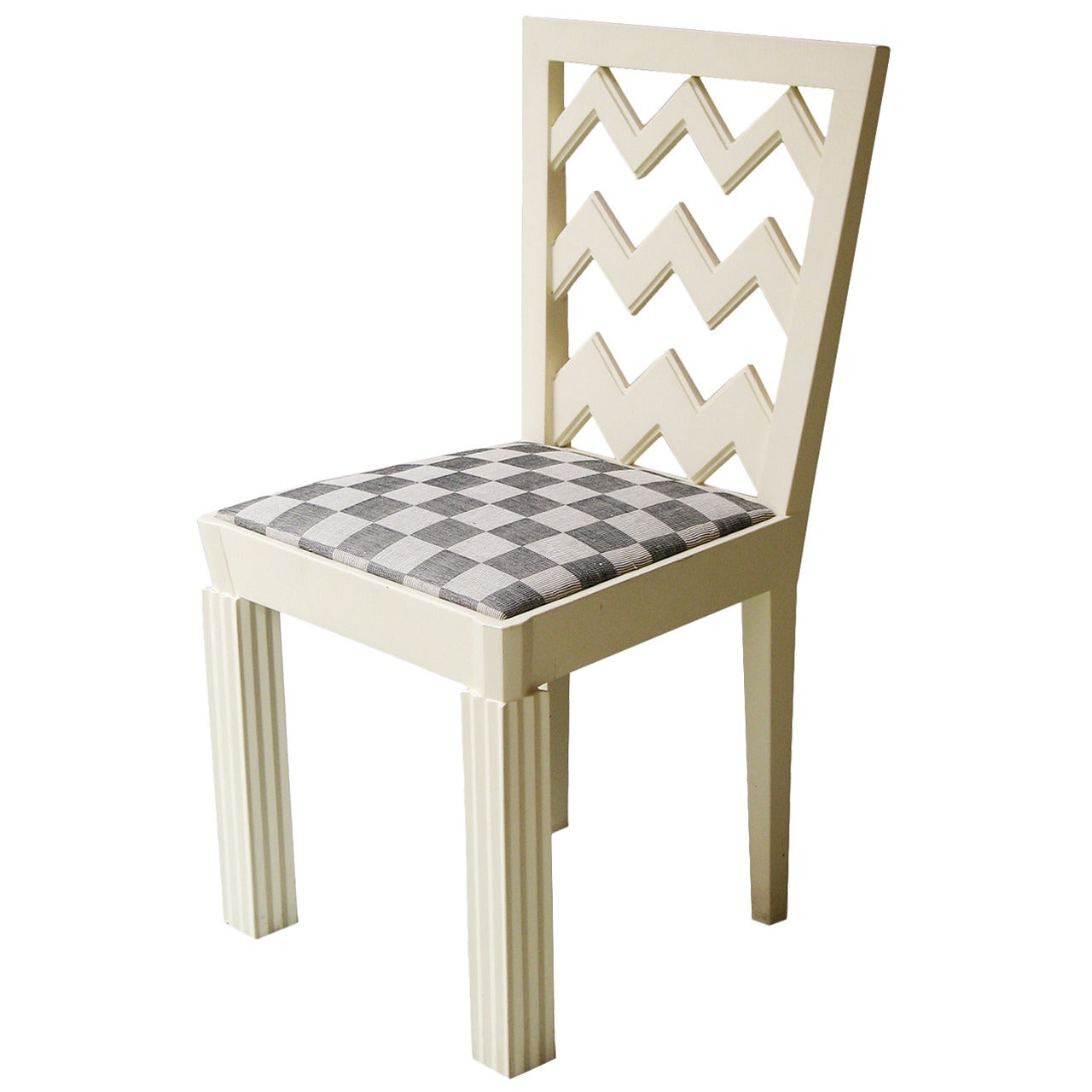 Josef Hoffmann Attributed Vienna Secession White Lacquered Chair, circa 1910 For Sale