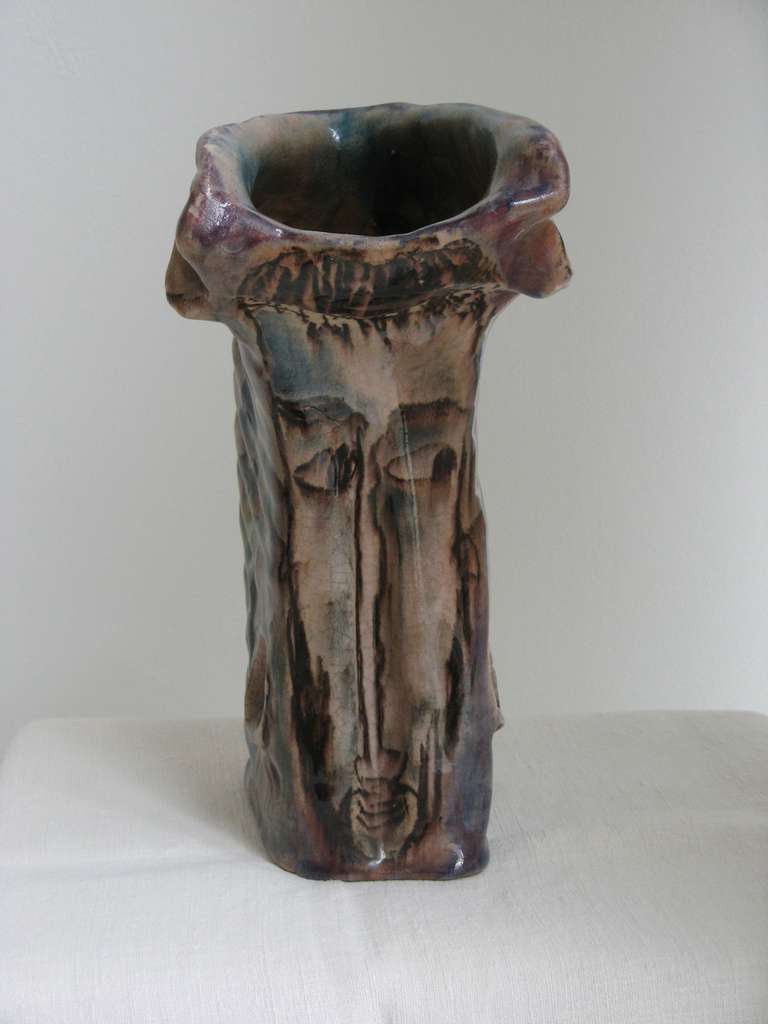 Mid-Century Modern Marcello Fantoni Italian Studio Ceramic Vase, circa 1960 For Sale