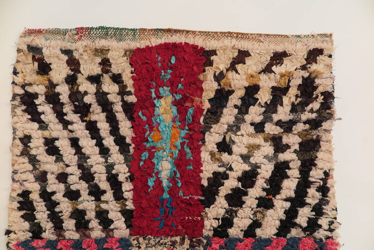 Mid-Century Modern Vintage Berber Hand-Knotted Moroccan 
