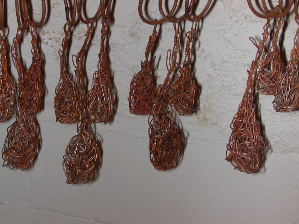 Unique Brazilian Wall Hanging in Copper Treated Metal, circa 1980 In Good Condition For Sale In New York, NY