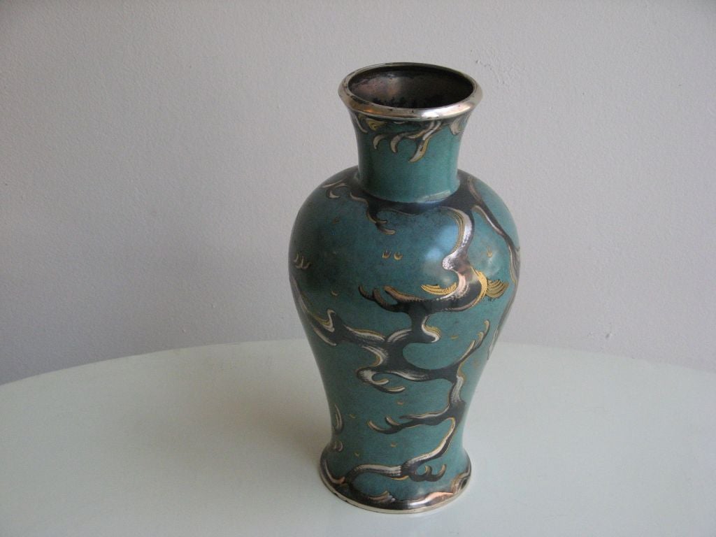 German Collection of green WMF vases, c. 1920.