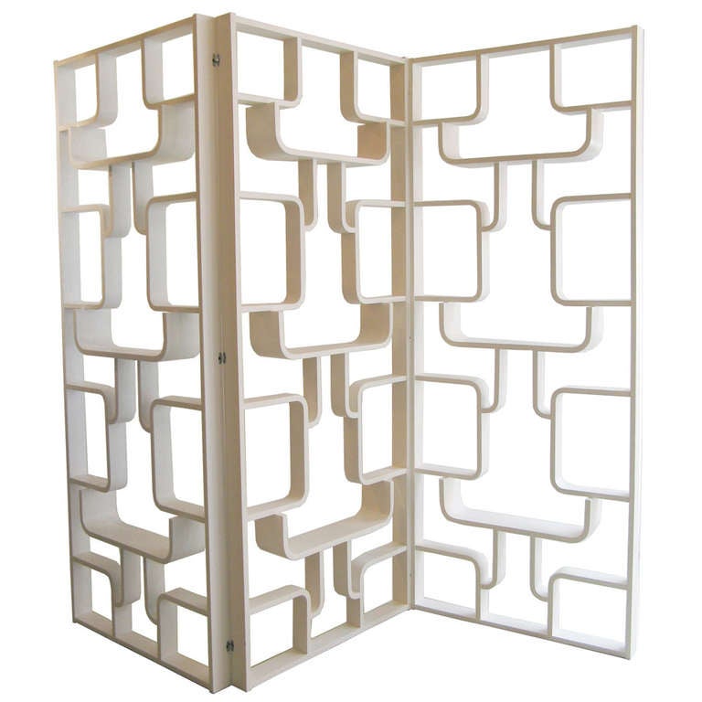 Three MidCentury Panel Screens, Room Dividers, Bookcases by