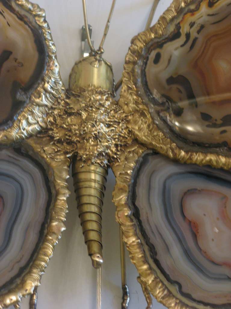 Mid-Century Modern Jacques Duval-Brasseur Spectacular Butterfly Sconce, circa 1970