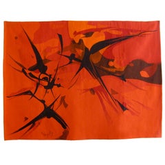 Robert Wogensky Tapisserie unique en laine française, vers 1969
