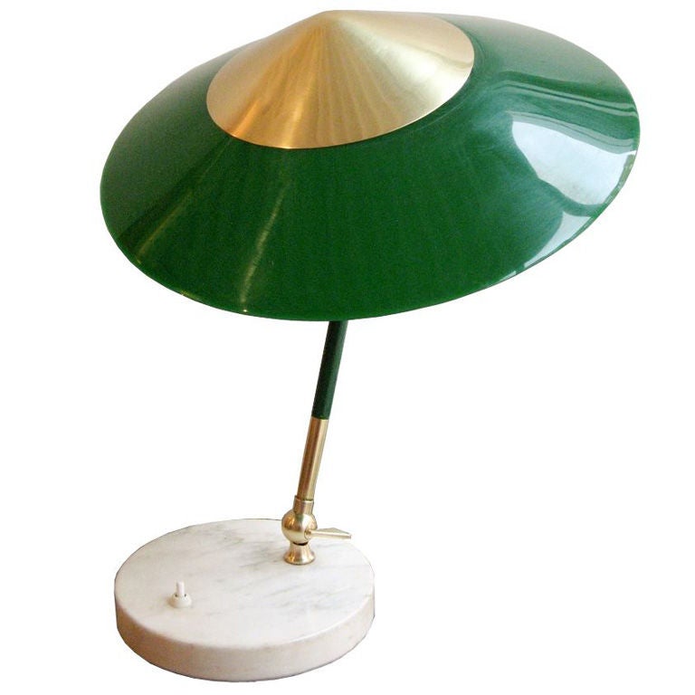 Stilnovo table lamp with green shade
