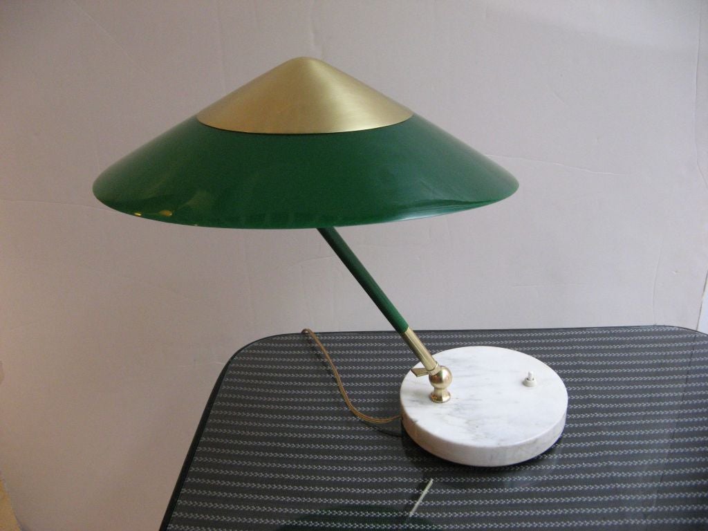 Italian Stilnovo table lamp with green shade