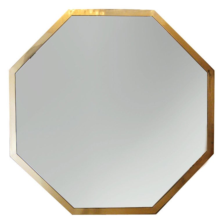 Large octagonal 6 foot mirror by Maison Jansen