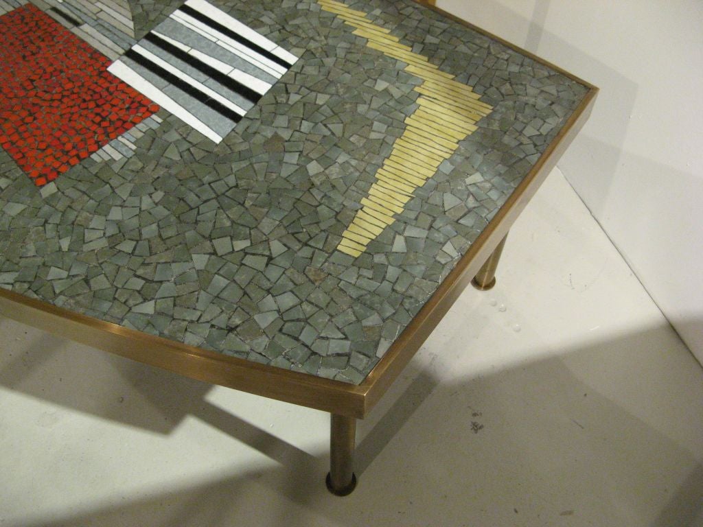 Italian mid century mosaic tile coffee table 2