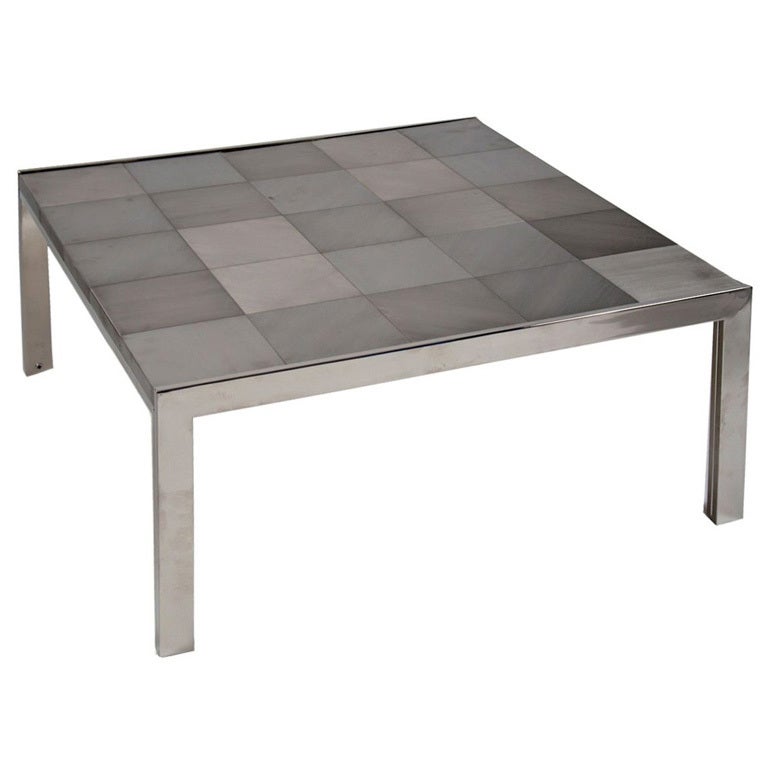 Ross Littell Stainless Steel Patchwork Coffee Table