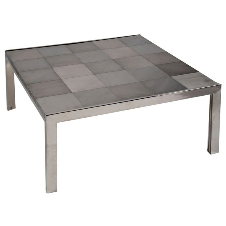 Ross Littell Stainless Steel Patchwork Coffee Table at 1stDibs