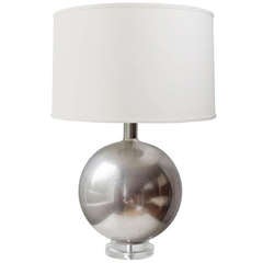 Large Scale Nickel Plated Steel Table Lamp