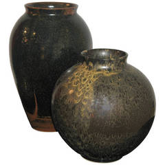 Pair of Oversized Ceramic Vases by Christiane Perrochon