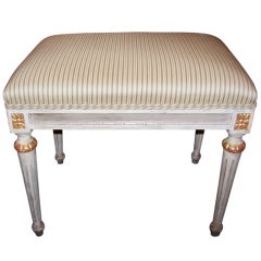 Gustavian Neoclassical Style Painted Bench