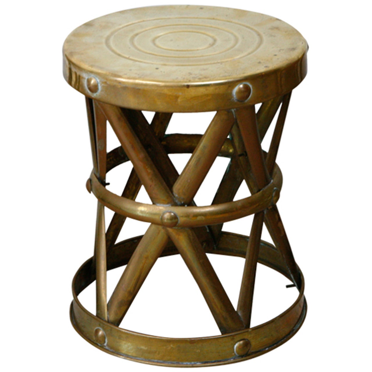 Vintage Brass Drum Stool at 1stDibs vintage brass stool, antique