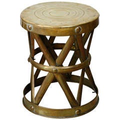 Vintage Brass Drum Stool
