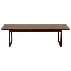 Rosewood Coffee Table with Inlaid Metal Corners by Heltborg Møbler