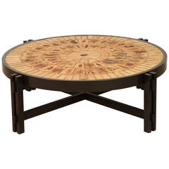 Leaf Tiled Coffee Table by Roger Capron