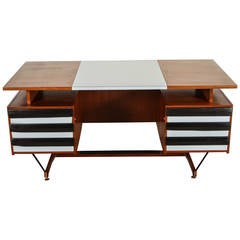 Italian Mahogany and Laminate Desk