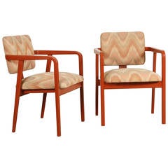 Vintage Pair of Lacquered Armchairs by George Nelson