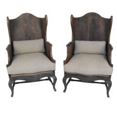Pair of Walnut Armchairs