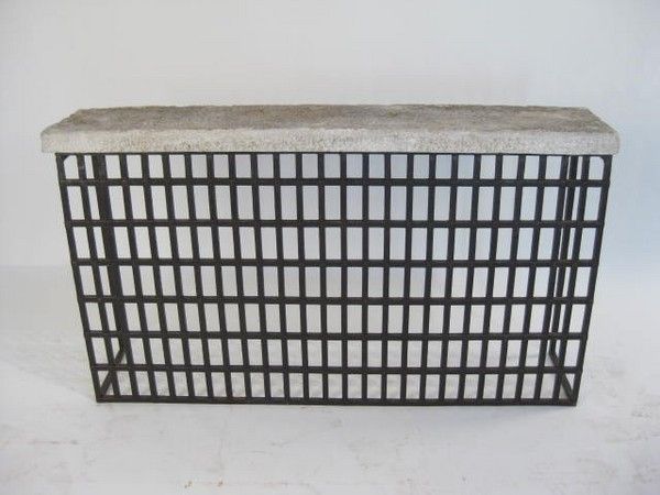 18th Century Iron Grid Console