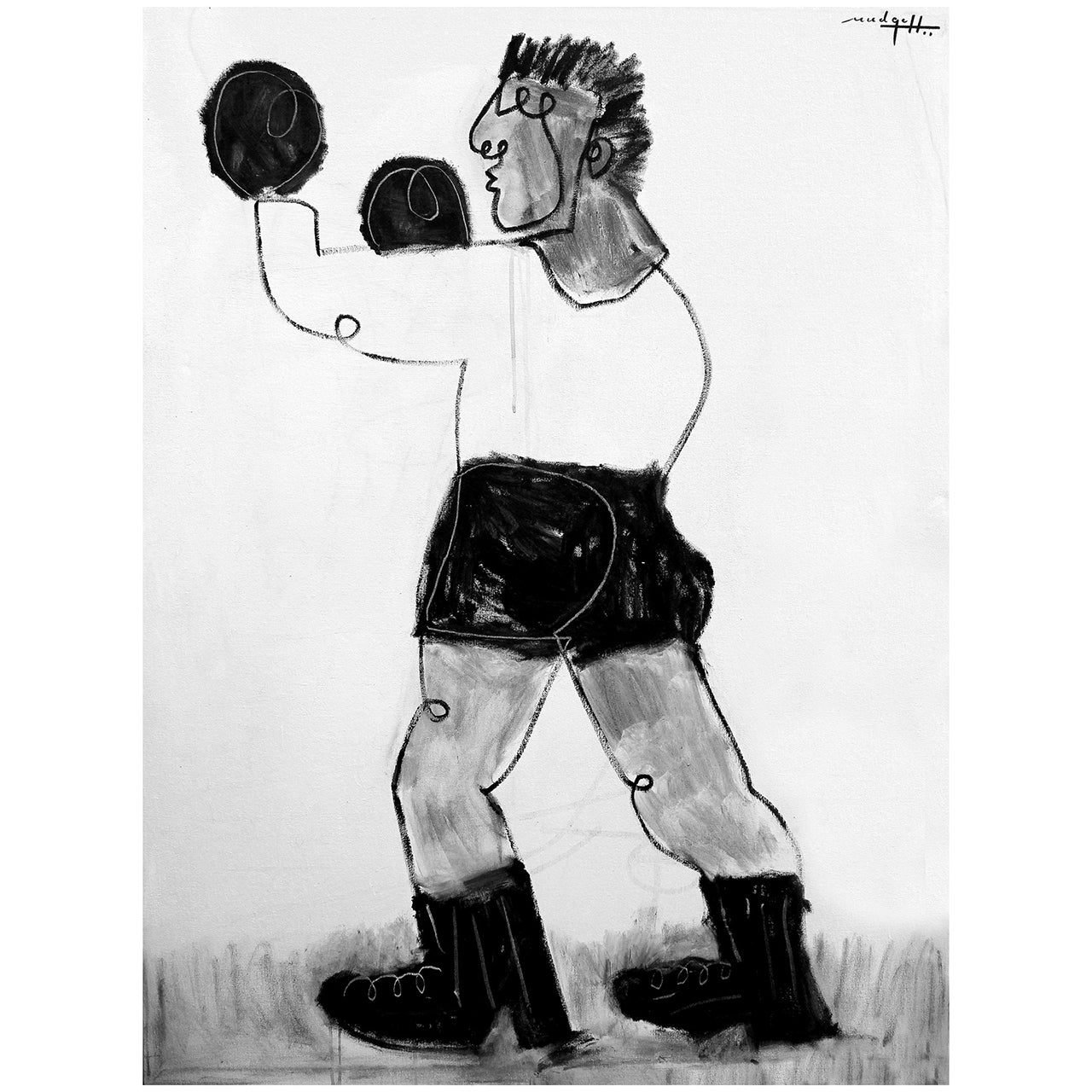 Boxer, Oil on Canvas Painting by Christopher Mudgett, 2013
