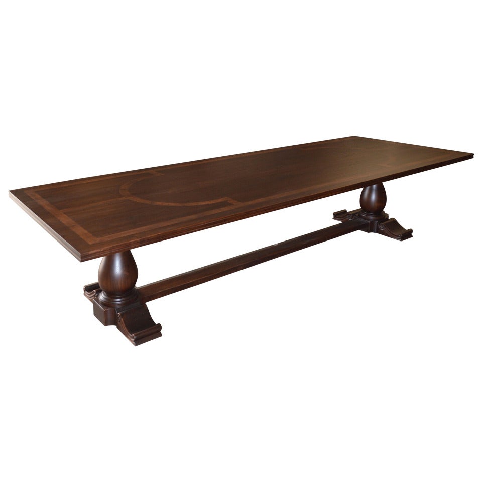 Tuscan Renaissance Style Dining Table, Custom-Made by Petersen Antiques For Sale