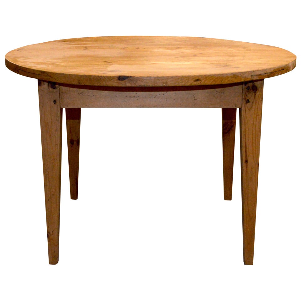 Round Farm Table in Vintage Pine, Custom Made by Petersen Antiques