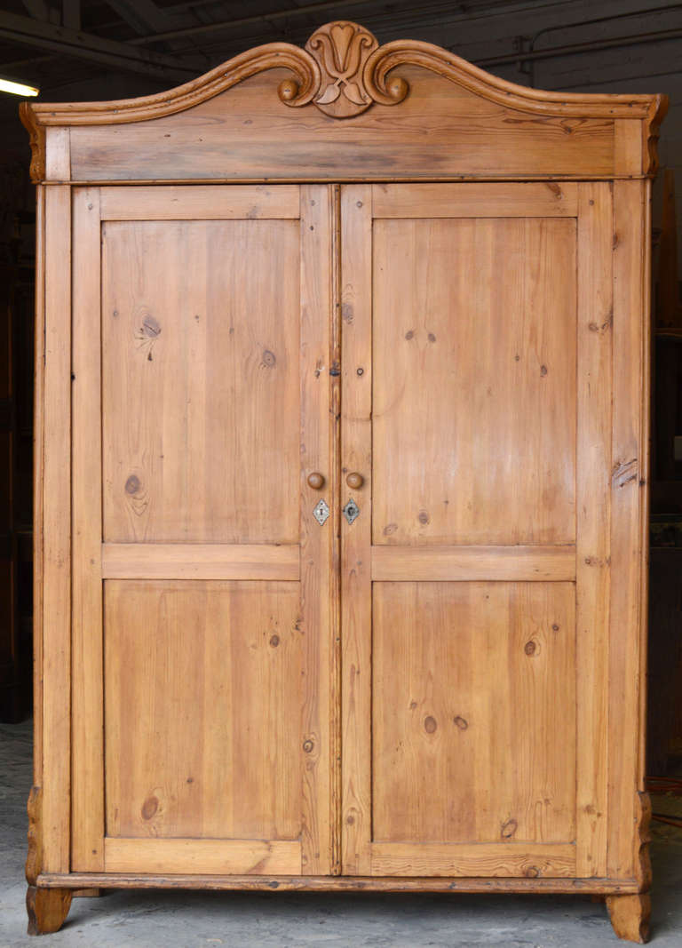Birch Wide and Shallow Antique, Baltic Armoire