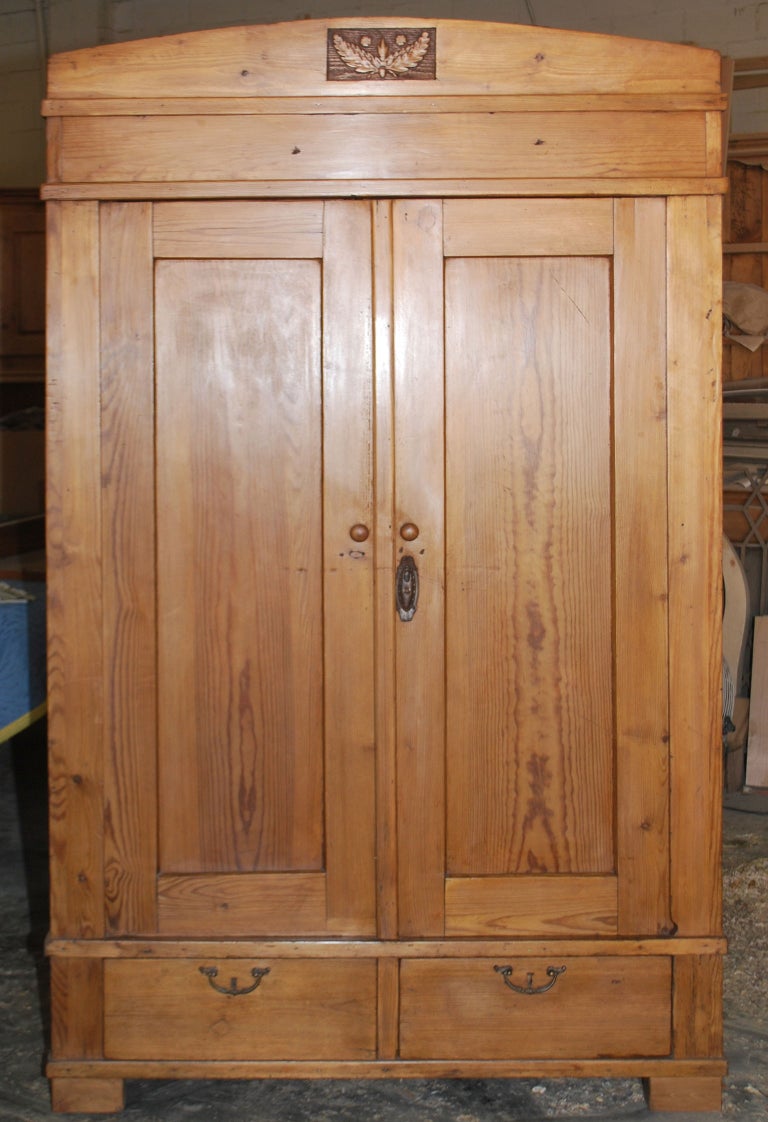 Art Nouveau Armoire with Two Drawers For Sale at 1stDibs