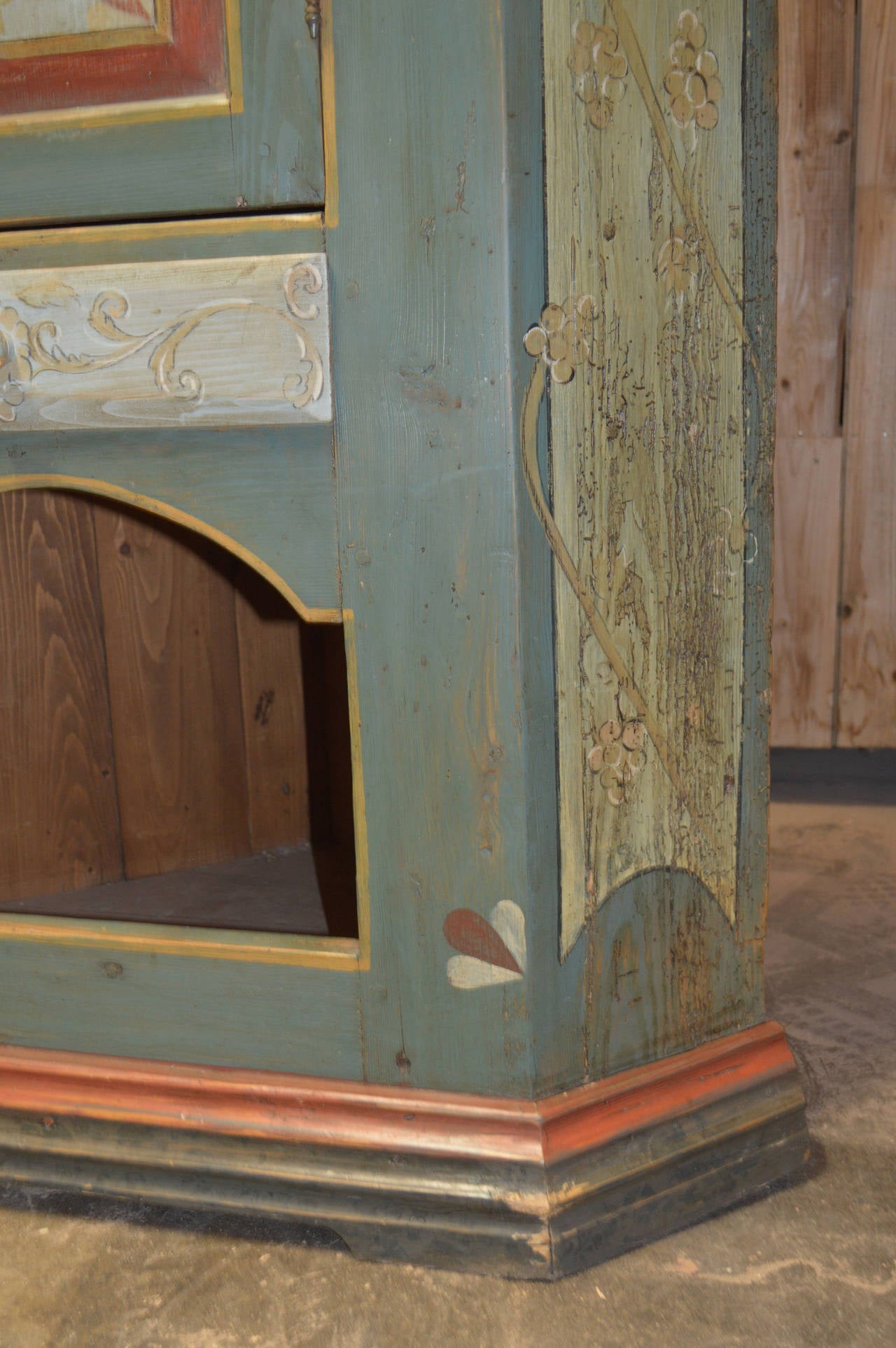 Wood Painted Corner Cabinet