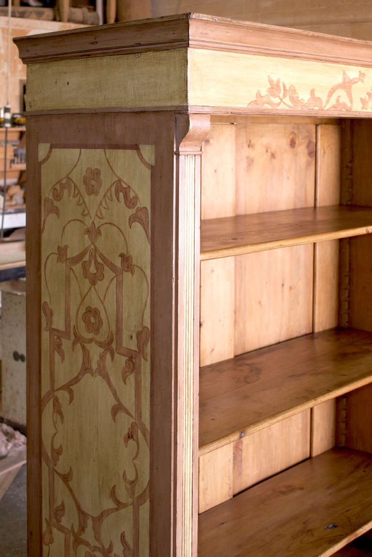 Antique Painted Bookcase In Good Condition In Los Angeles, CA