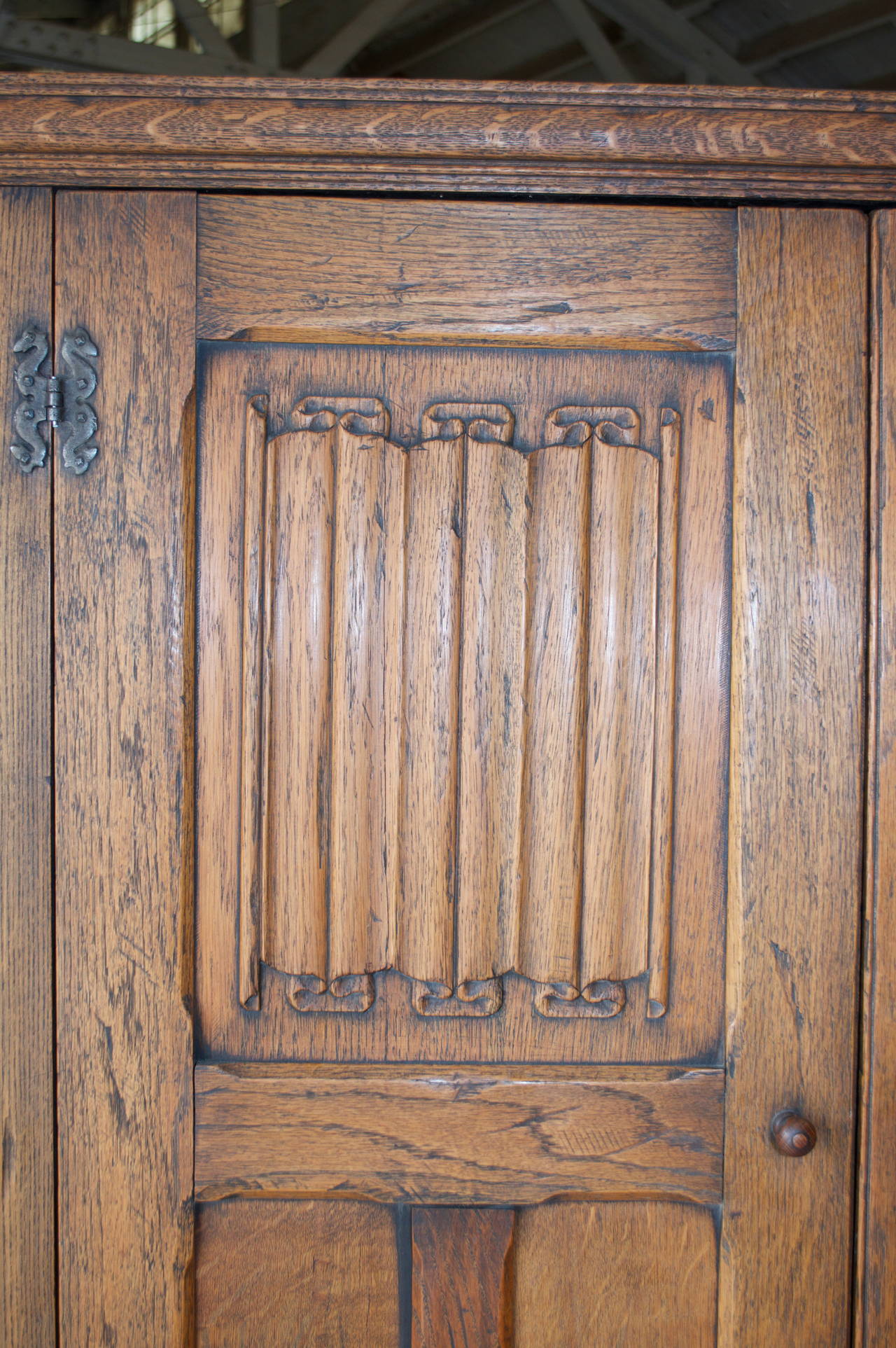 19th Century Arts and Crafts Armoire in Oak