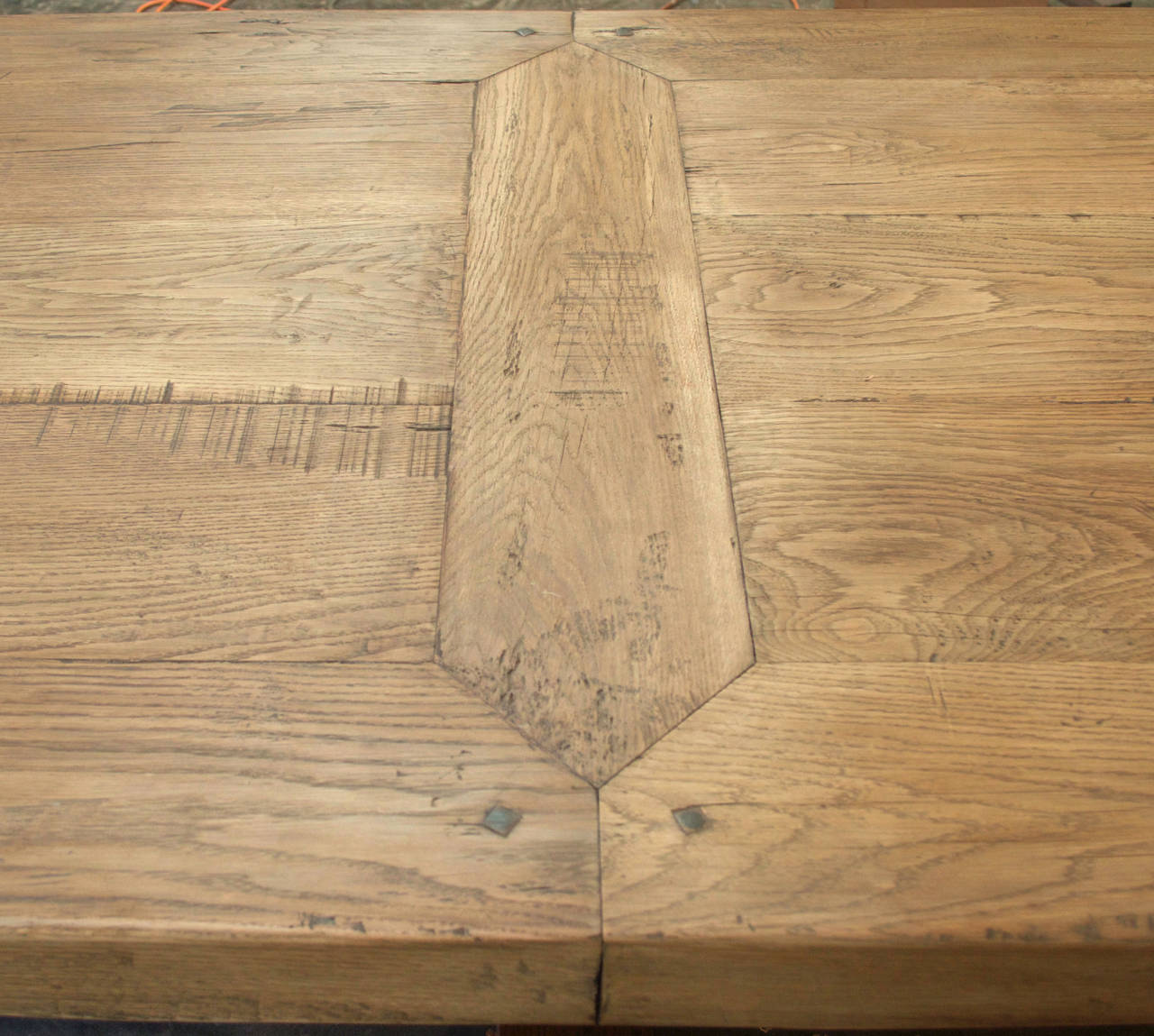 Winery Table in Vintage Oak, Custom Made by Petersen Antiques In New Condition For Sale In Los Angeles, CA