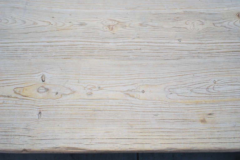 Vintage Pine Farm or Harvest Table, Sun Bleached and Weathered 3