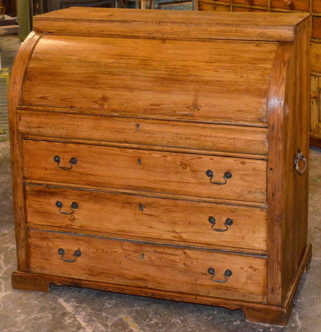 Danish Cylinderical Roll-Top Desk, 1840s 5