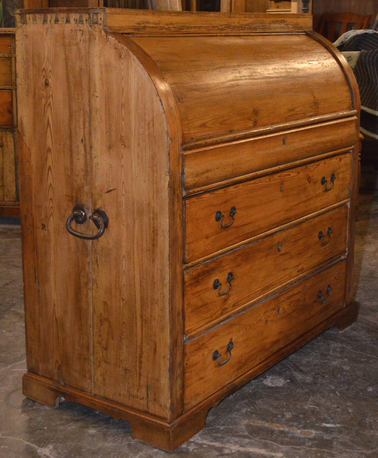 Mid-19th Century Danish Cylinderical Roll-Top Desk, 1840s