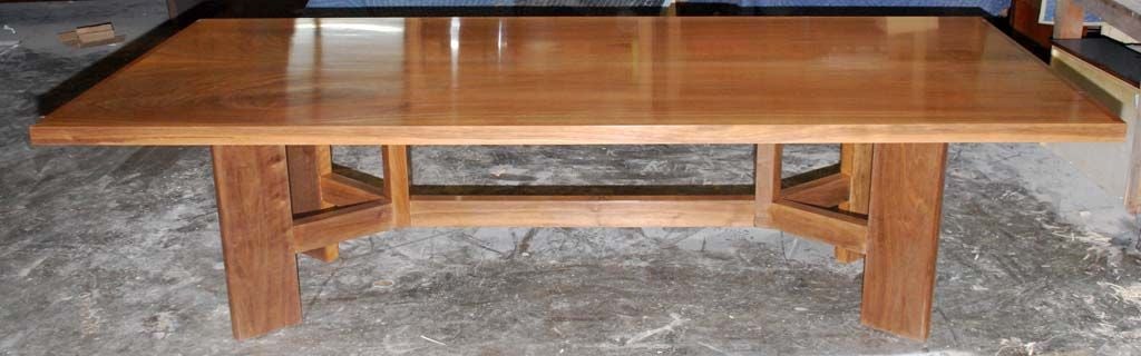 Modern Black Walnut Dining Table, Custom Made by Petersen Antiques For Sale