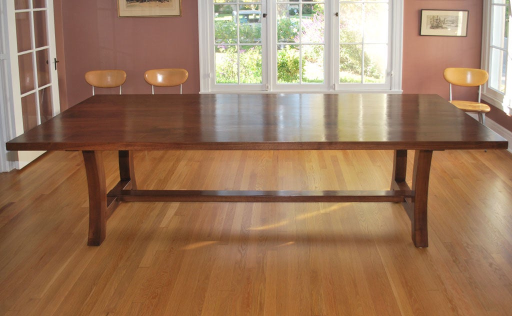 American Walnut Dining Table, Built to Order by Petersen Antiques  For Sale