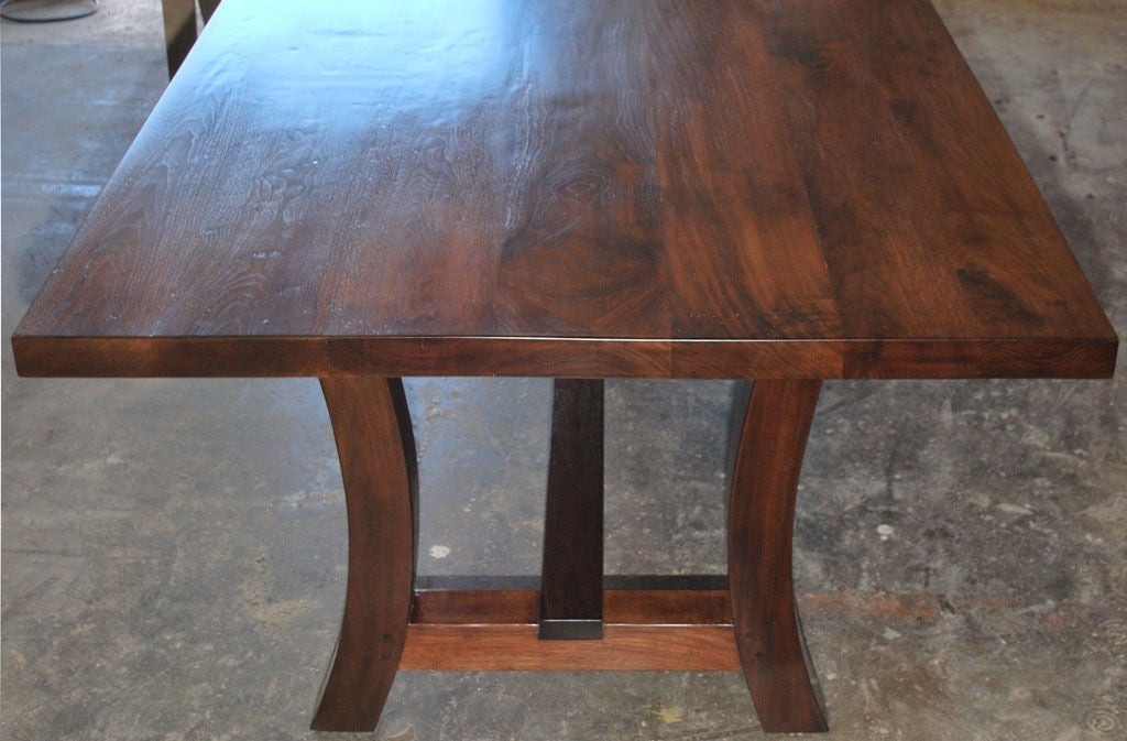 Contemporary Walnut Dining Table, Built to Order by Petersen Antiques  For Sale