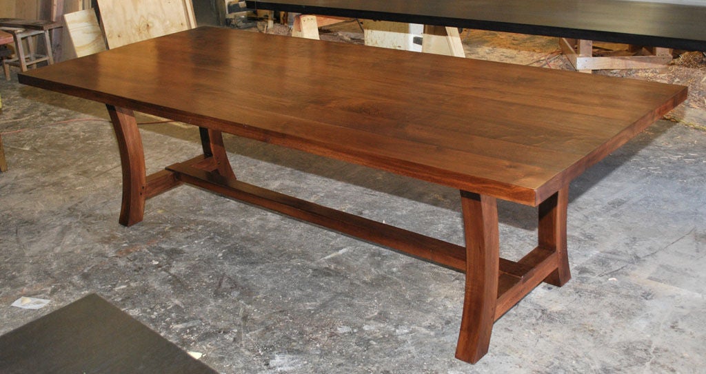 Walnut Dining Table, Built to Order by Petersen Antiques  For Sale 1