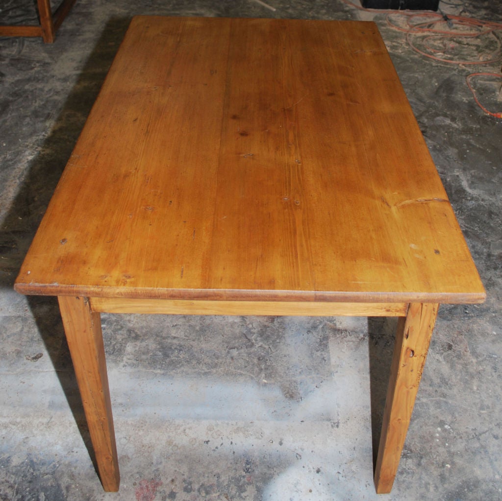 Antique Farm Table with Drawer In Distressed Condition In Los Angeles, CA