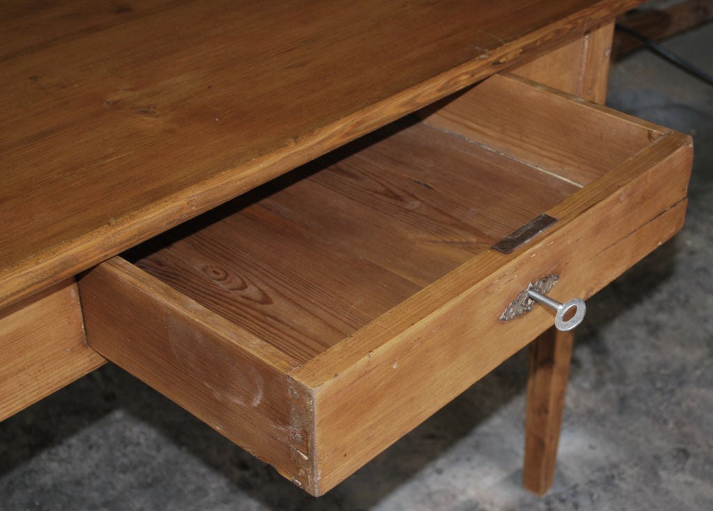 Antique Farm Table with Drawer 1