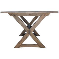 Vintage Pine Trestle Table 5