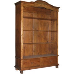 Antique Bookcase with Adjustable Shelves and Two Large Drawers