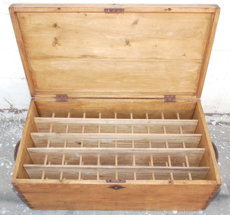 German Portable Wine Cellar or Antique Chest, Holds Fifty Bottles of Wine
